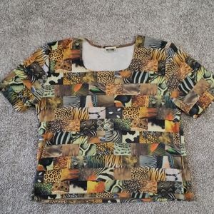 Multi-Animal Print Top
